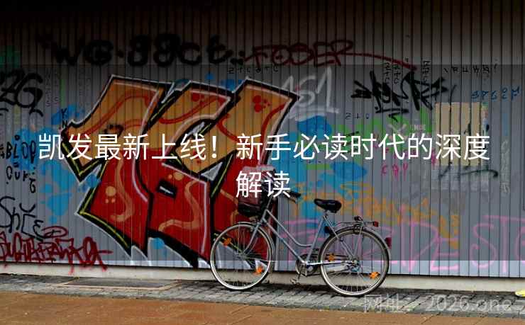 凯发最新上线！新手必读时代的深度解读