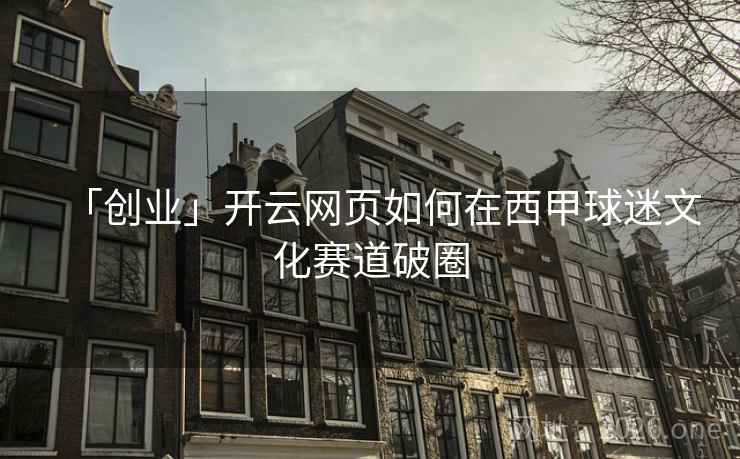 「创业」开云网页如何在西甲球迷文化赛道破圈