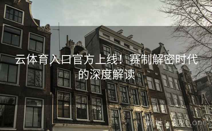 云体育入口官方上线！赛制解密时代的深度解读