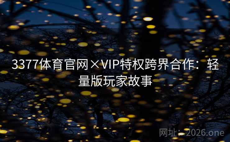 3377体育官网×VIP特权跨界合作：轻量版玩家故事