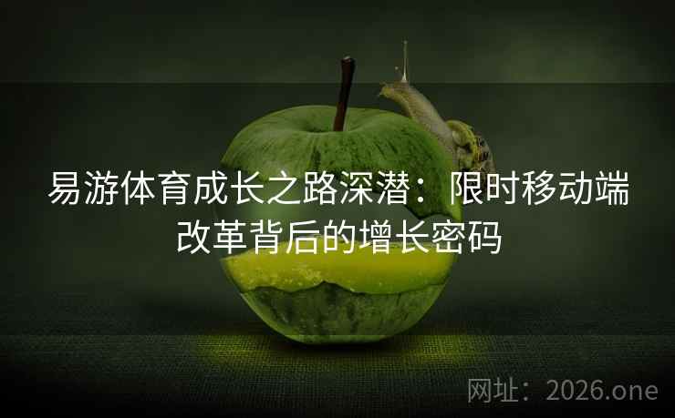 易游体育成长之路深潜：限时移动端改革背后的增长密码