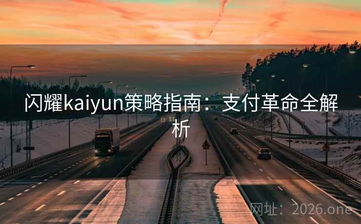 闪耀kaiyun策略指南：支付革命全解析